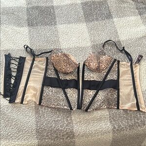 Elegant Black and Cream Lace Corset